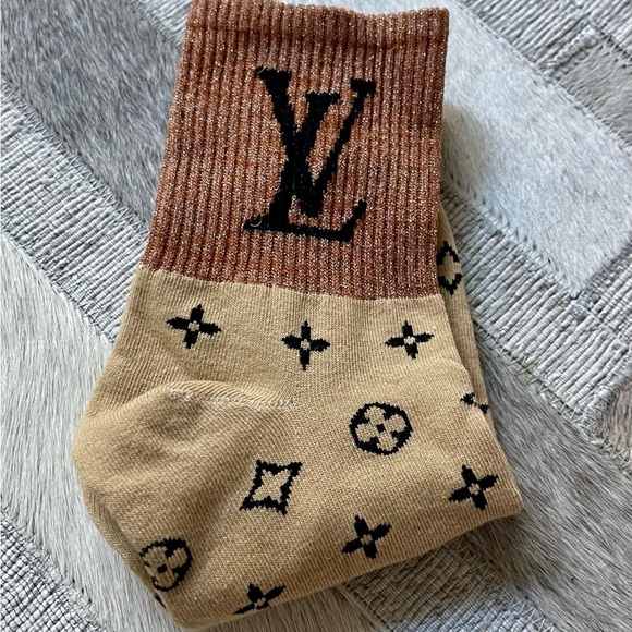 Crew Socks - LV Crew Socks w/Bling - Picture 3 of 5